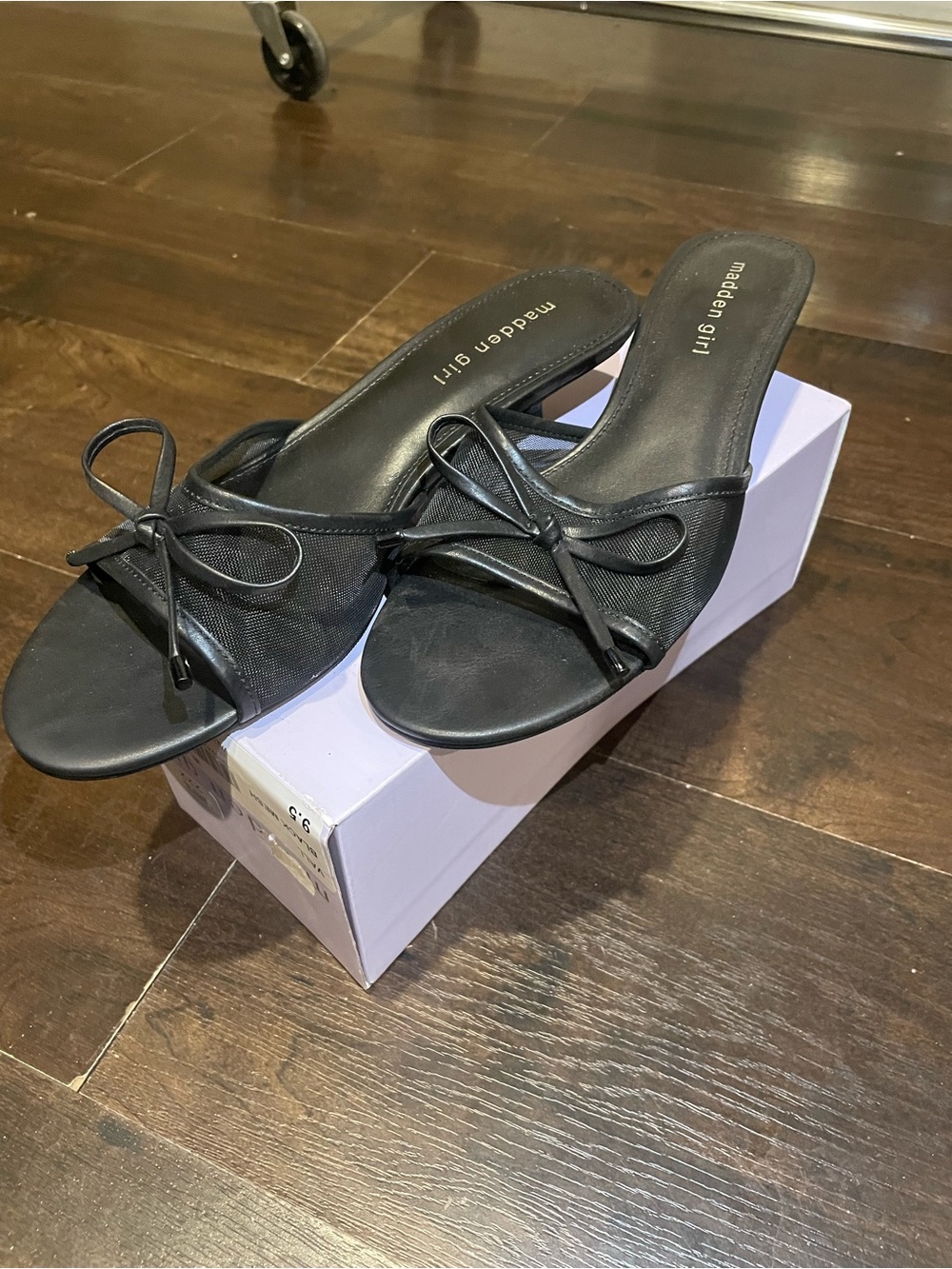 Kohl's Black Bow Slide Mules